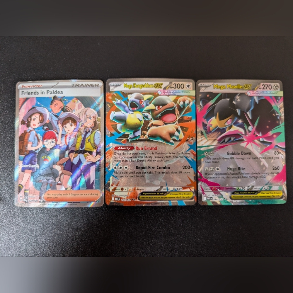 Pokemon TCG Lot Mega Mawile Ex,Mega Kangaskhan Ex, Friends In Paldea